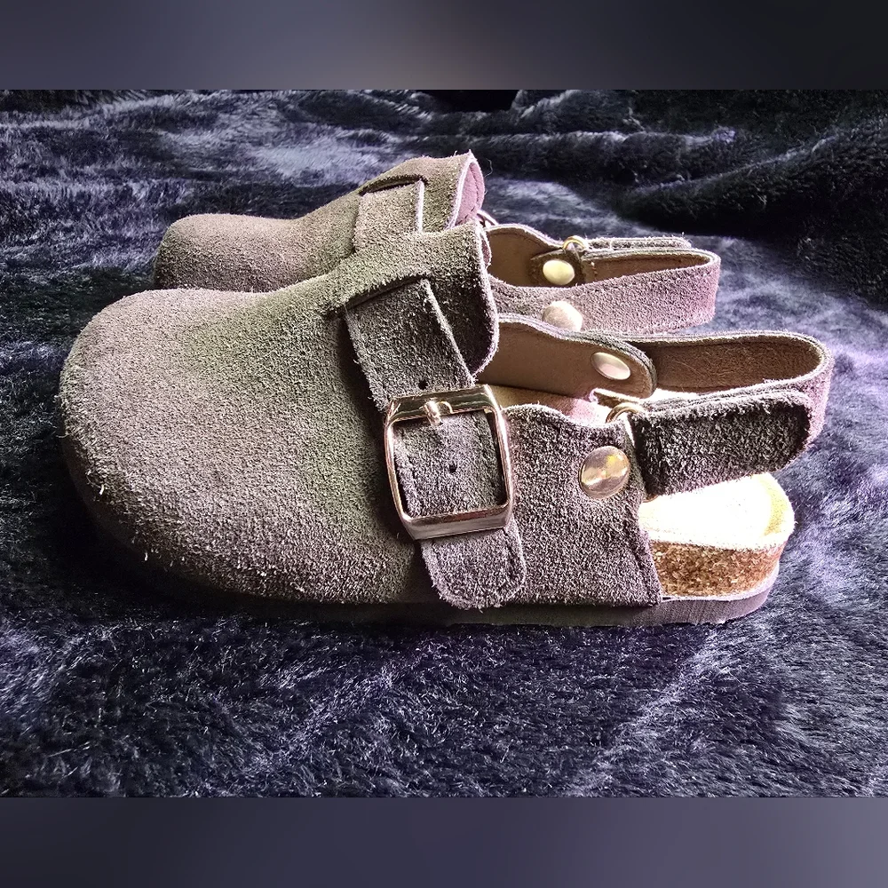 Kids Project Cloud Brown Suede Slingback Clogs